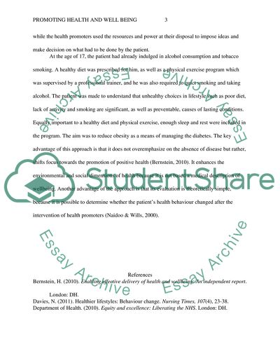 Promoting Health and Well Being