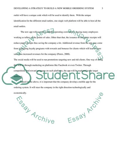 Developing a Strategy to Build a New Mobile Ordering System