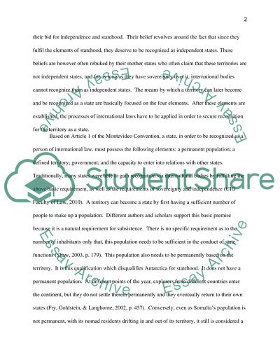 Elements of a State in International Laws