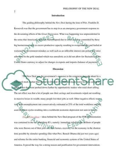 The Philosophy Behind the New Deal