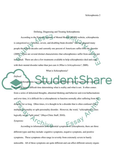 Schizophrenia Defined and Treated