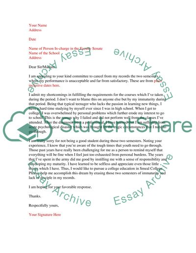 My letter to facuty senate