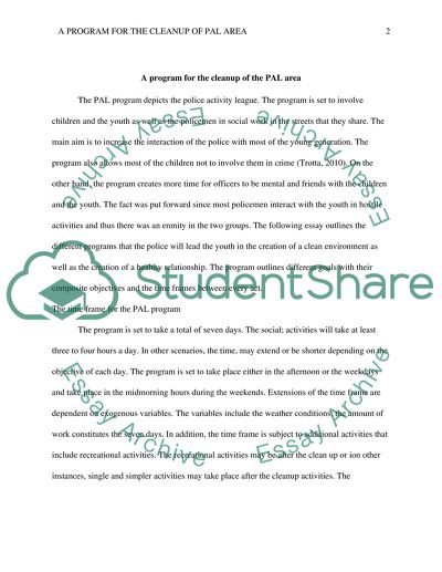 Activities in the PAL Program