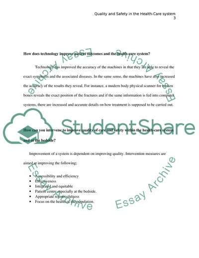 Quality in the Health Care System