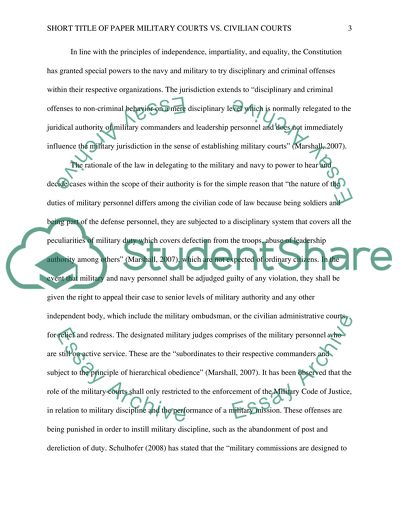 Civilian courts and military courts