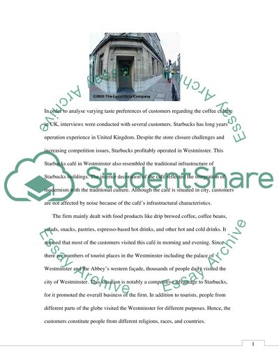 Company Analysis - Globalisation of Starbucks