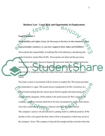 BUSINESS LAW College Case Study