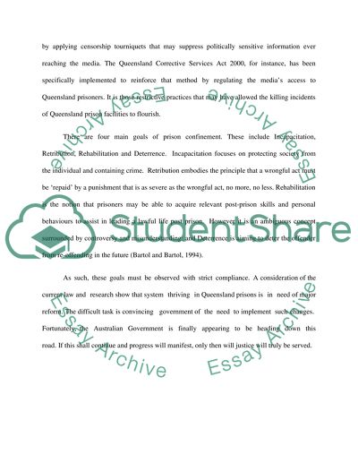 Is the Queensland Australian prison system in need of reform