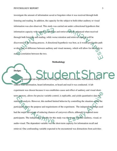 Defining Auditory and Visual Short-Term Memory