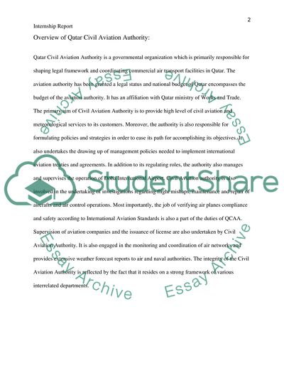 Experience in Air Transport and Airport Affairs Department