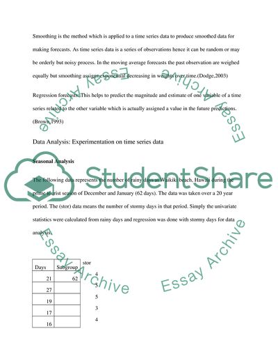 Time Series Analysis
