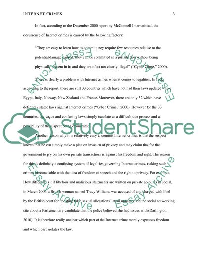 The Actual Reasons for the Perpetuation of Internet Crimes