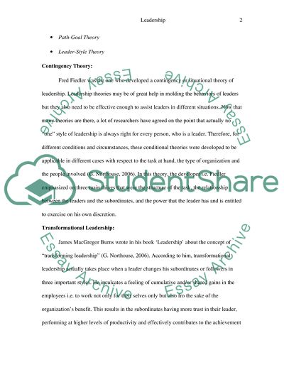 Leadership Profile PART II