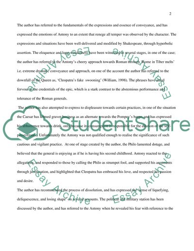 The Tragedy of Antony and Cleopatra