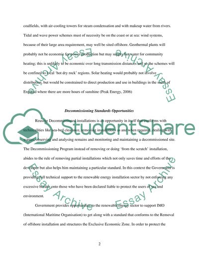 Opportunities and Threats of Re-Using Decommissioned Offshore Renewable Energy