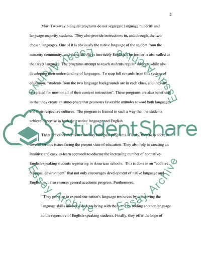 Two-Way Bilingualism