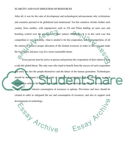 Scarce Resources Article
