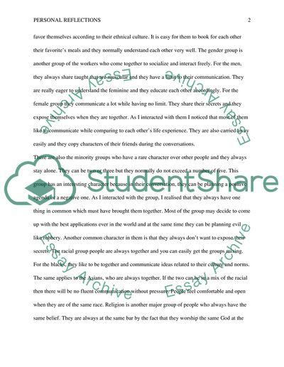 Personal Reflections - Chapter 7