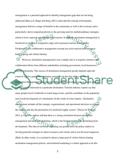 Hosting Events as a Strategy for Sustainable Destination Management