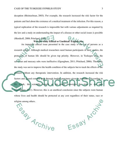 Cases of the Tuskegee Syphilis