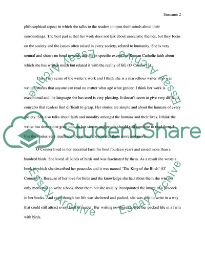 Analysis of Flannery OConner Writings