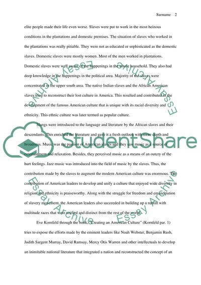 Life of an American Slave in Early American History