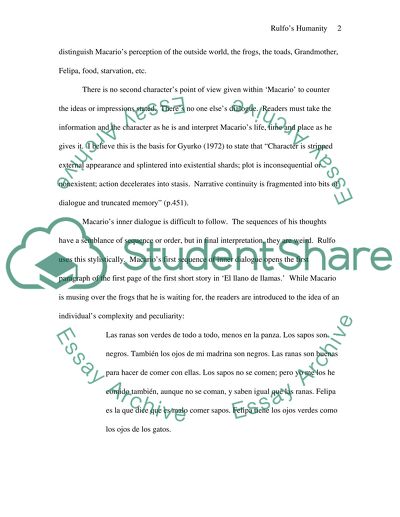 Rulfos Narrative Techniques & Characterizations of Humanity in El Llano de Llamas