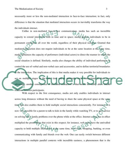 Impact of Mediatisation on the Social Condition