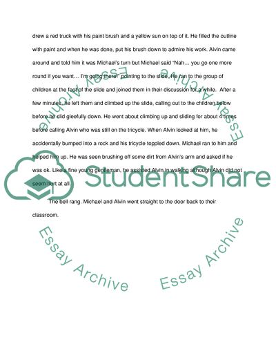 Observation and Analysis of the Behavior of a Seven Year Old Child