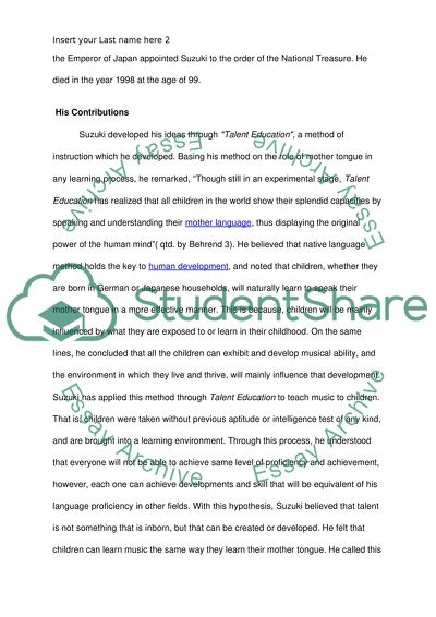 Research paper on Masaaki Suzuki