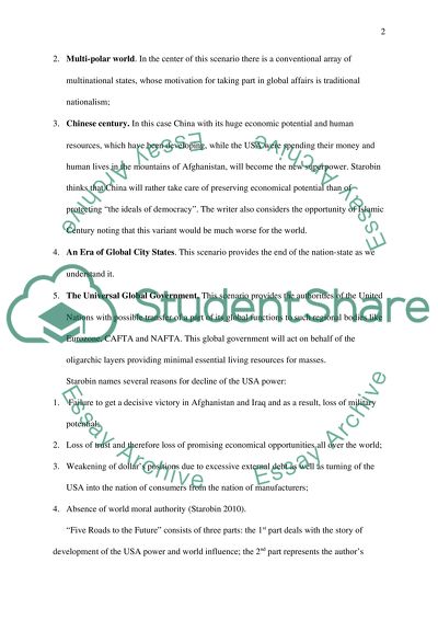 Five Roads to the Future by Paul Starobin Critique