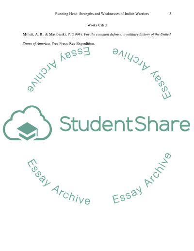 Strengths and Weaknesses of Indian Warriors