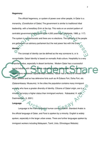 Intercultural Studies: Qatar