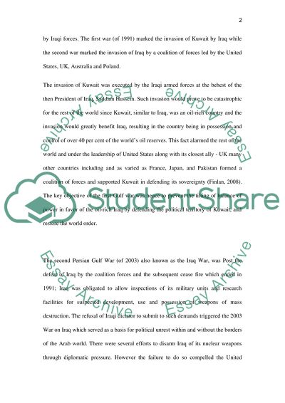 Persian Gulf Wars of 1991 & 2003