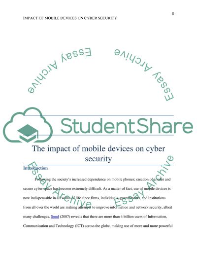 The Impact of Mobile Devices on Cyber Security