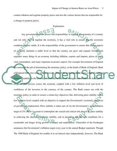 Impact of Change in Interest Rates on Asset Prices
