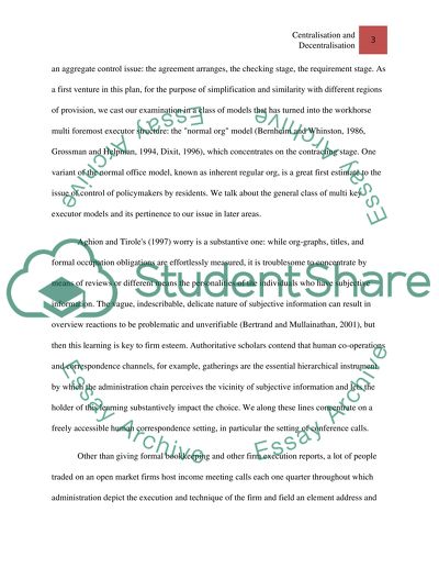 Centralisation and Decentralisation