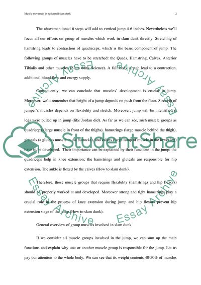 Muscle Movement in Basketball Slam Dunk
