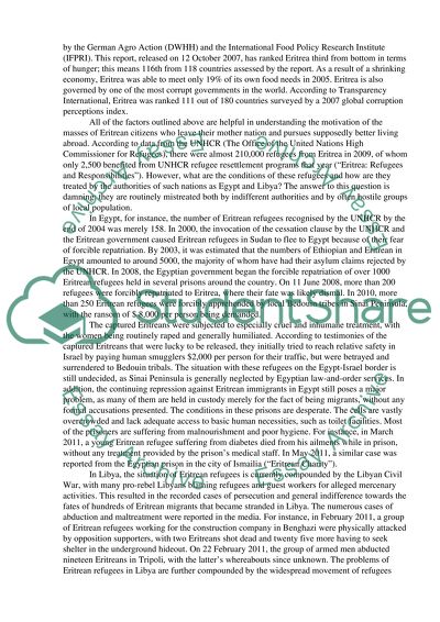 The Tragedy of Eritrean Refugees Caught Up in Libyan and Sinai desert, Egypt