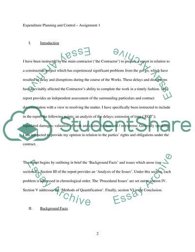 EXPENDITURE PLANNING AND CONTROL