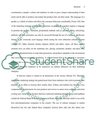 The Influence of Marketing through Culture and Tradition in Kuwait