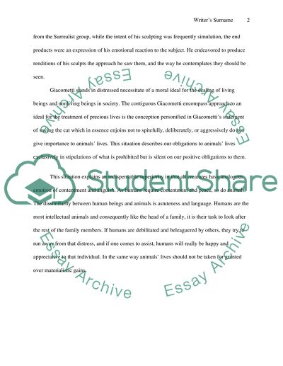 Statement of Alberto Giacometti