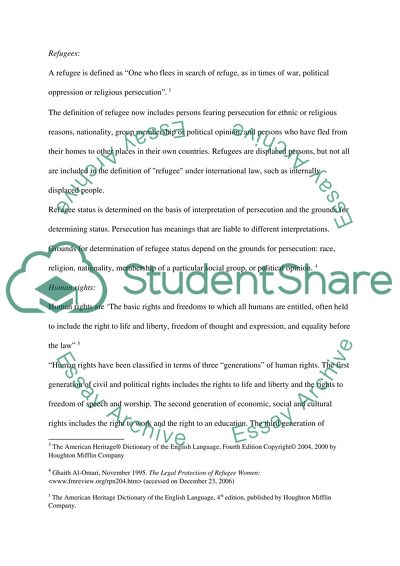 Are Issues of Immigration and Refugee Status, Questions Concerning Human Rights