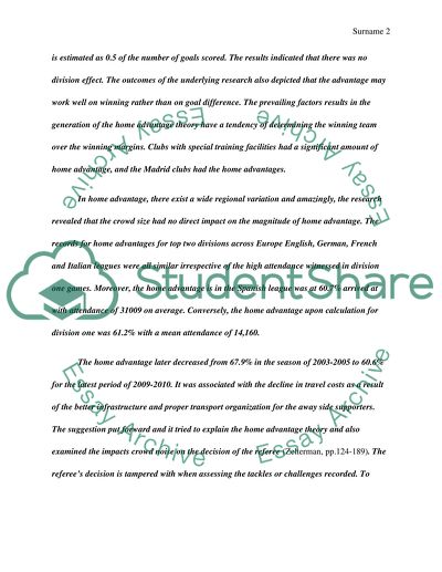 How the Result in Home Football Games Reflect the Final Standing