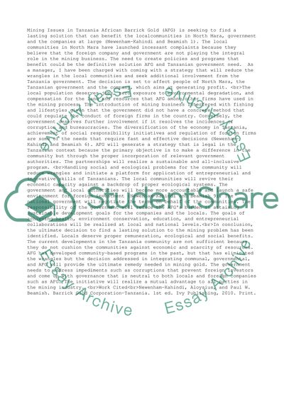 Policies and Programs of Tanzanian Government