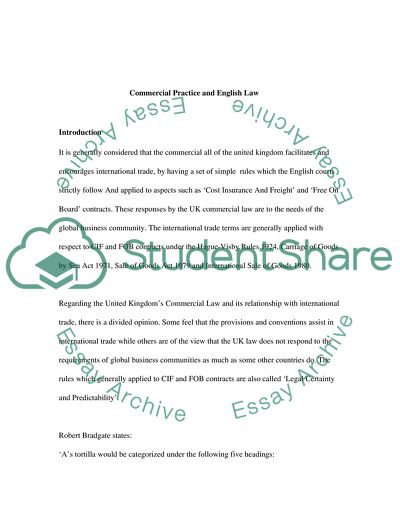 Commercial Practice and English Law