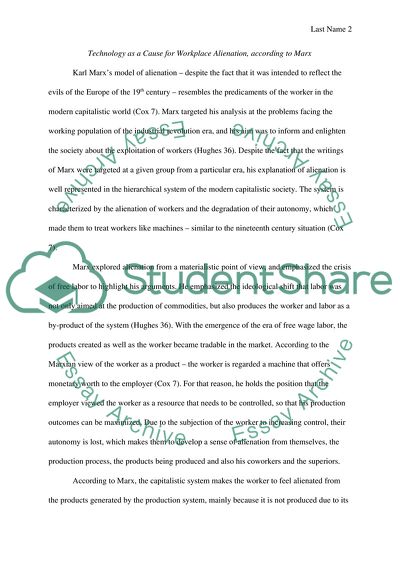 The Complexity of Technology as the Prime Cause of Workplace Alienation