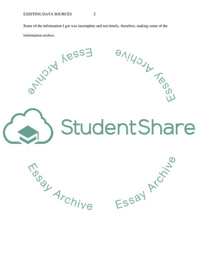 Existing Data Sources