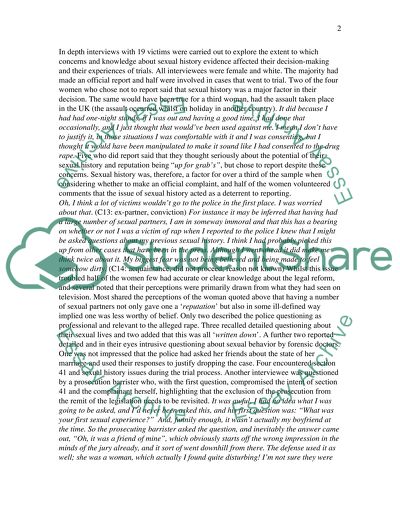 Sexual Evidence History