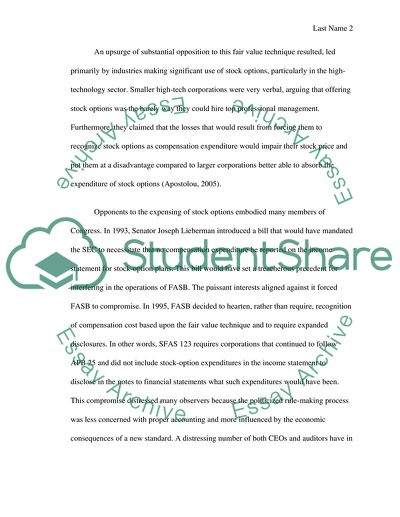 Stock Options from an Accounting Point of View